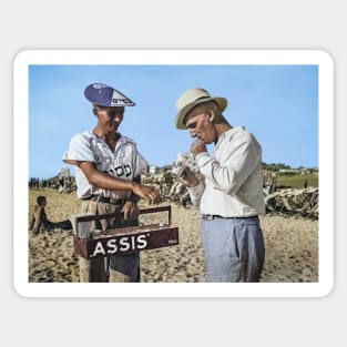 Tel Aviv, Israel. Juice Vendor on the Beach. 1934 Sticker